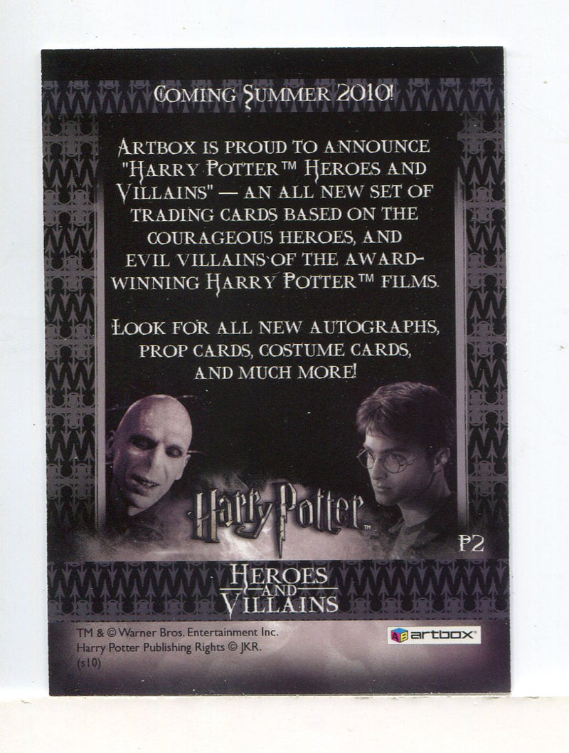 Harry Potter Heroes & Villains Single Promo Card P2 Artbox 2010 - TvMovieCards.com