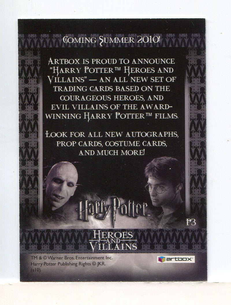 Harry Potter Heroes & Villains Single Promo Card P3 Artbox 2010 - TvMovieCards.com