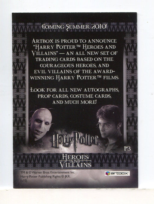 Harry Potter Heroes & Villains Single Promo Card P3 Artbox 2010 - TvMovieCards.com