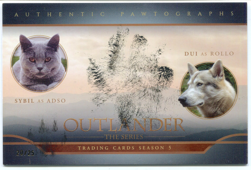 CZX Outlander Season 5 OS-DRSA Oversized Dual Pawtograph Dui & Sybil Card - TvMovieCards.com