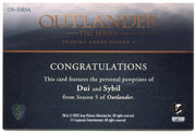 CZX Outlander Season 5 OS-DRSA Oversized Dual Pawtograph Dui & Sybil Card - TvMovieCards.com