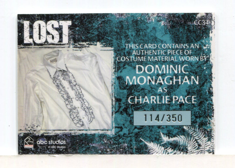 Lost Relics Dominic Monaghan as Charlie Pace Relic Costume Card CC34 #114/350 - TvMovieCards.com