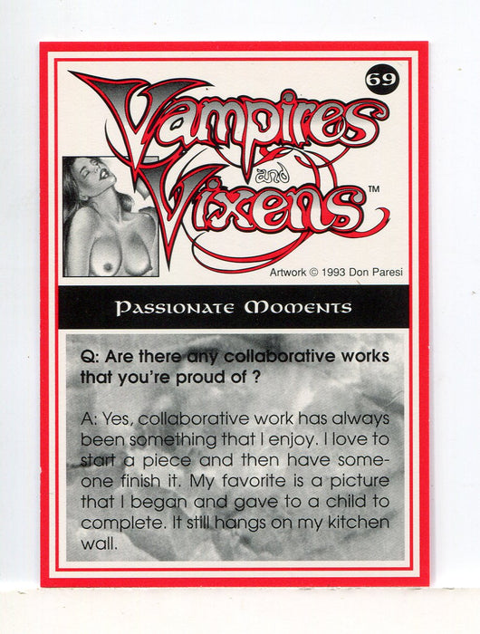 1994 Vampires and Vixens Don Paresi Signed Trading Card #69 Passionate Moments - TvMovieCards.com