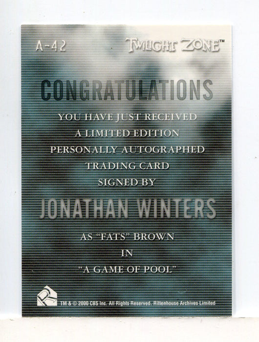 Twilight Zone 3 Shadows and Substance Jonathan Winters Autograph Card A-42 - TvMovieCards.com
