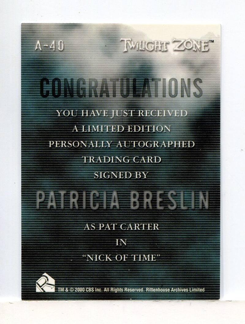 Twilight Zone 3 Shadows and SubstanceDean Stockwell Autograph Card A-40 A40 - TvMovieCards.com