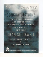 Twilight Zone 3 Shadows and Substance Dean Stockwell Autograph Card A-39 - TvMovieCards.com