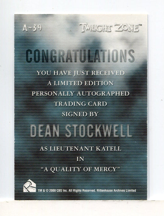 Twilight Zone 3 Shadows and Substance Dean Stockwell Autograph Card A-39 - TvMovieCards.com