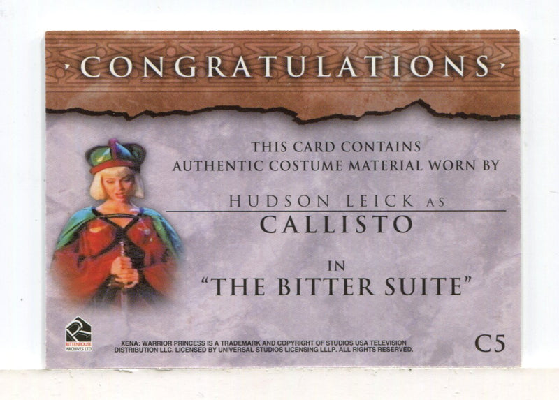 Xena Beauty and Brawn Hudson Leick as Callisto Costume Card C5 - TvMovieCards.com