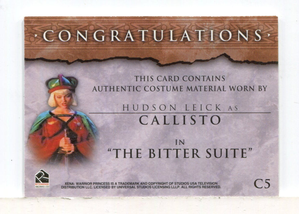 Xena Beauty and Brawn Hudson Leick as Callisto Costume Card C5 - TvMovieCards.com