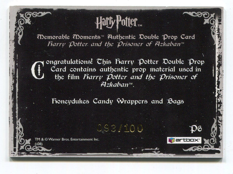Harry Potter Memorable Moments 2 Honeyduke Candy Double Prop Card HP P6 #093/100 - TvMovieCards.com