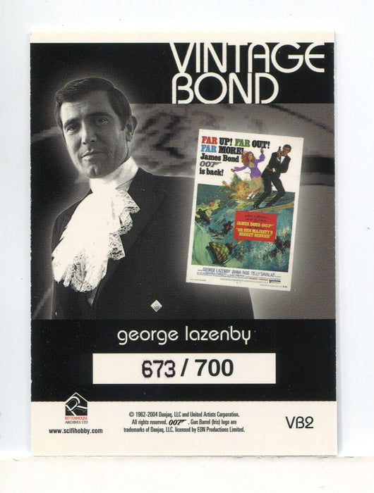 James Bond The Quotable James Bond Vintage Bond Chase Card VB2 #673/700 - TvMovieCards.com
