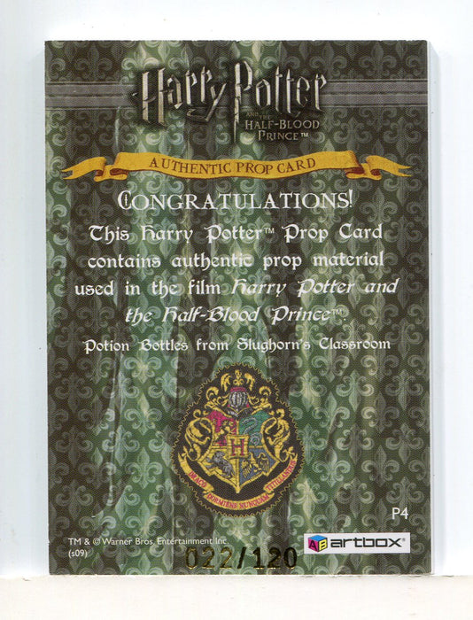 Harry Potter Half Blood Prince Update Potion Bottles Prop Card HP P4 #022/120 - TvMovieCards.com