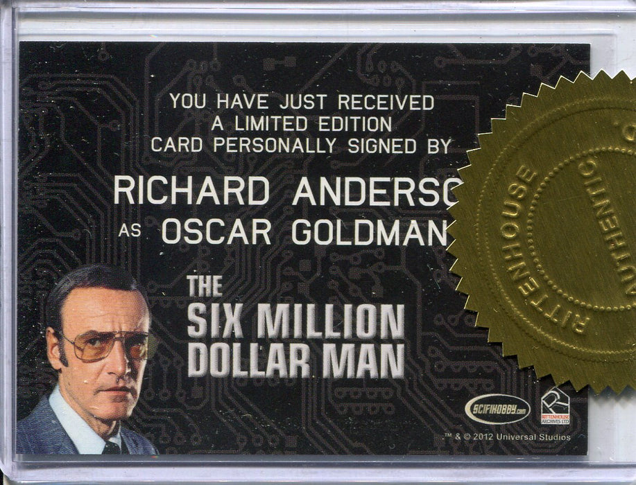 Bionic Collection Richard Anderson as Oscar Goldman Incentive Autograph Card - TvMovieCards.com