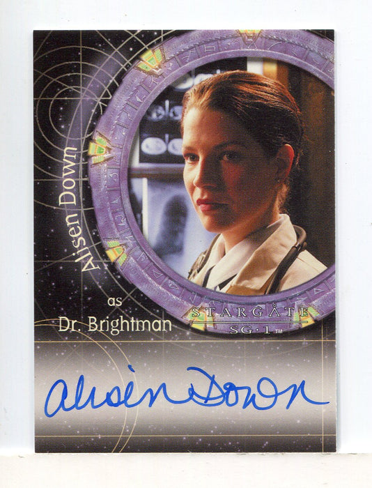 Stargate SG-1 Season Eight Alisen Down as Dr. Brightman Autograph Card A66 - TvMovieCards.com