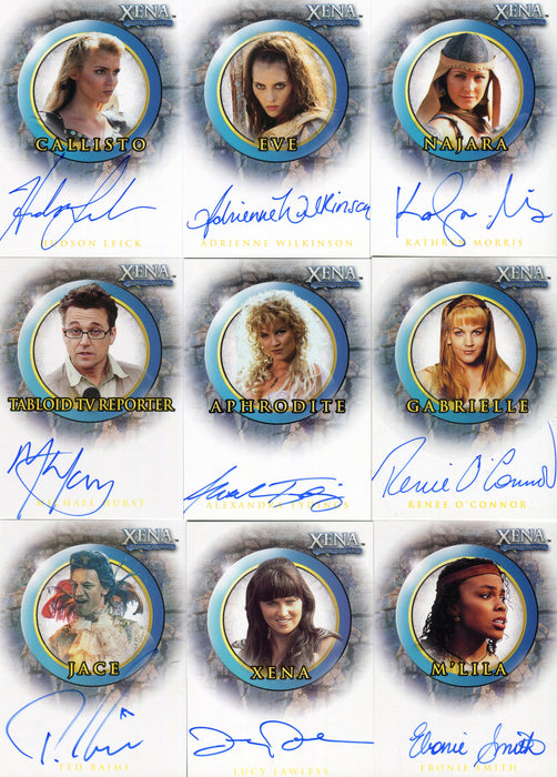 Xena Season Six Autograph Card Set 15 Cards A7 thru A21 - TvMovieCards.com