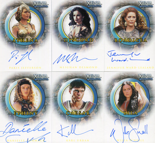 Xena Season Six Autograph Card Set 15 Cards A7 thru A21 - TvMovieCards.com