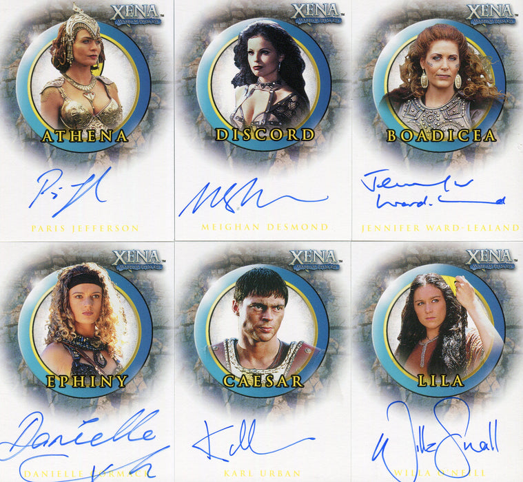 Xena Season Six Autograph Card Set 15 Cards A7 thru A21 - TvMovieCards.com
