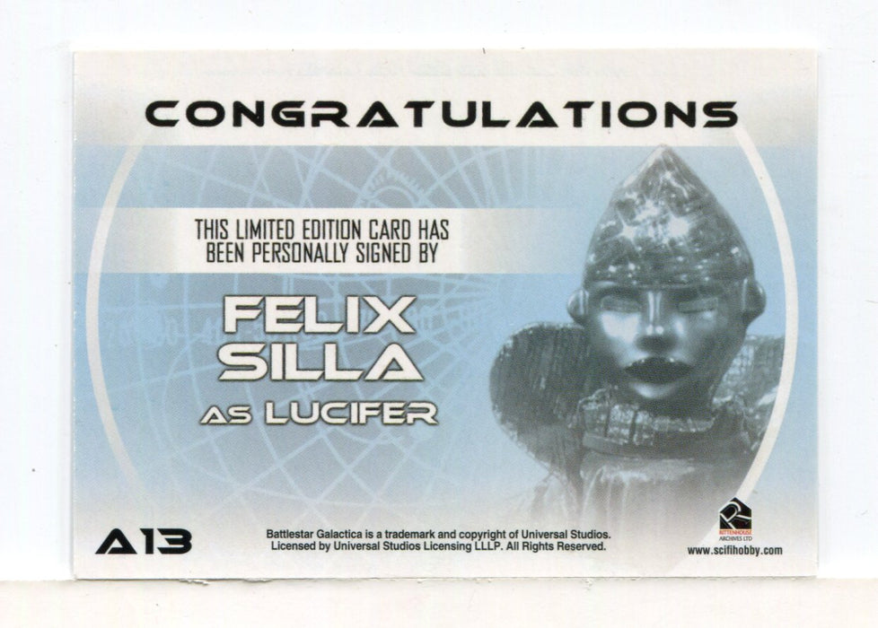 Battlestar Galactica Complete Felix Silla as Lucifer Autograph Card A13 - TvMovieCards.com