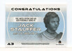 Battlestar Galactica Complete Jack Stauffer Autograph Card A3 - TvMovieCards.com