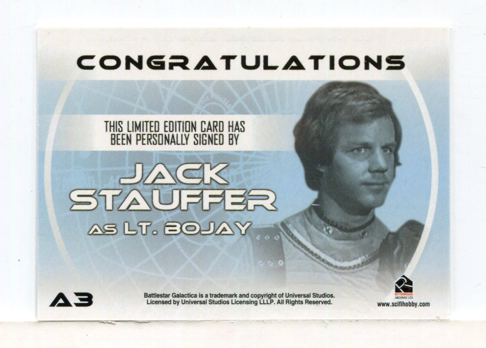 Battlestar Galactica Complete Jack Stauffer Autograph Card A3 - TvMovieCards.com