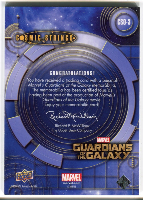 2014 Guardians of the Galaxy Relic Costume Card CSO-3 Gamora Upperdeck - TvMovieCards.com