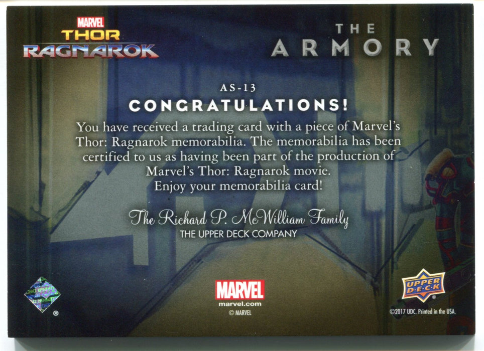 2017 Thor Ragnarok Armory Costume Card AS-13 Topaz Upperdeck - TvMovieCards.com