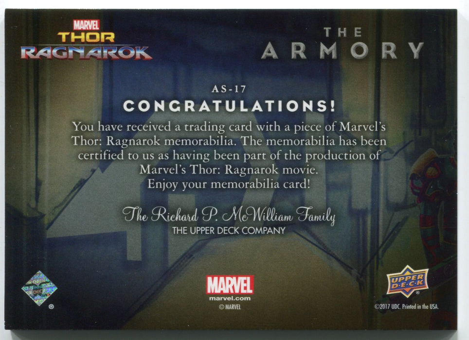 2017 Thor Ragnarok Armory Costume Card AS-17 Topaz Upperdeck - TvMovieCards.com