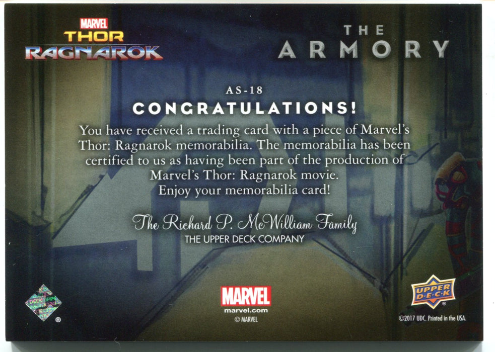 2017 Thor Ragnarok Armory Costume Card AS-18 Heimdall Upperdeck - TvMovieCards.com