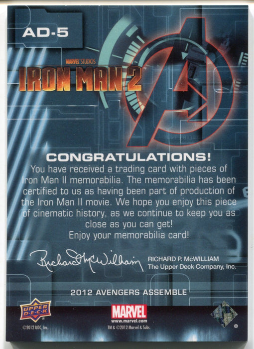 2012 Avengers Assemble Duo Memorabilia Costume Card AD-5 Upperdeck - TvMovieCards.com