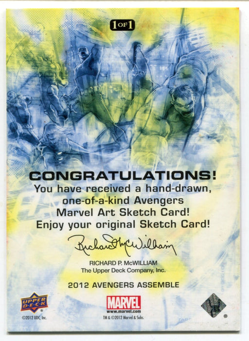 2012 Avengers Assemble Thor Sketch Card by Richard McWilliam - TvMovieCards.com