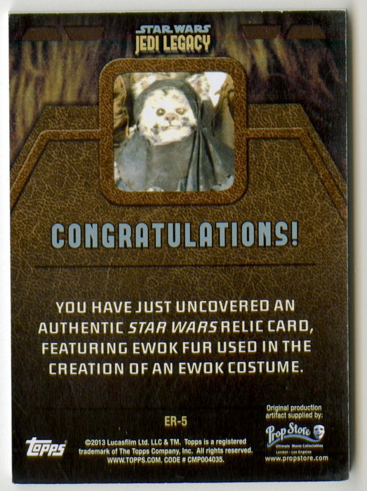 2013 Star Wars Jedi Legacy Relic Costume Card ER-5 Ewok Topps - TvMovieCards.com