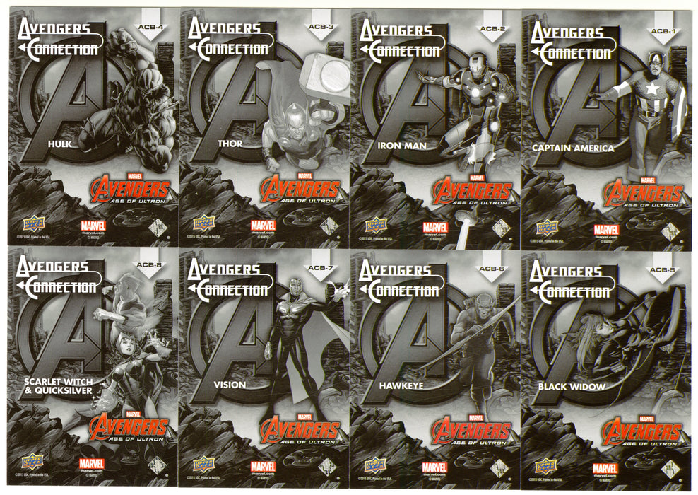 Marvel Avengers Age of Ultron 2015 Connection Bronze Age Card Set ACB1-ACB8 - TvMovieCards.com