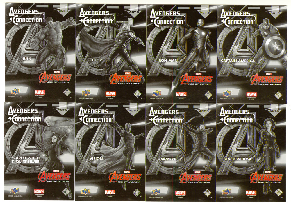 Marvel Avengers Age of Ultron 2015 Connection Theatrical Card Set ACT1-ACT8 - TvMovieCards.com
