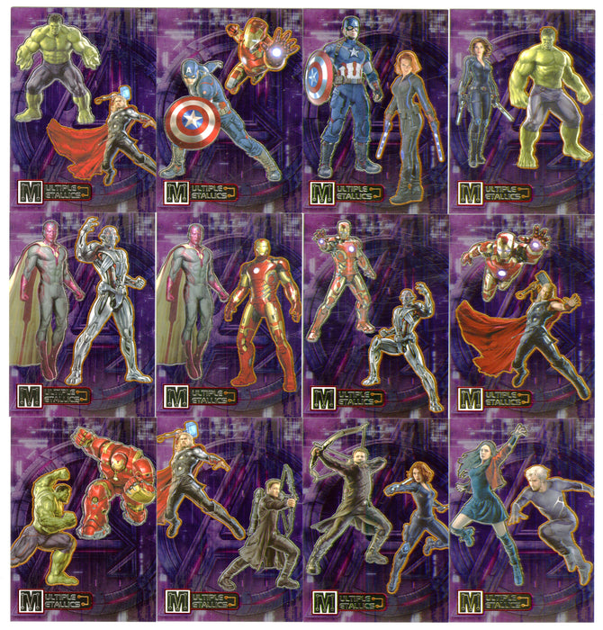 Marvel Avengers Age of Ultron 2015 Multiple Metallics Double Card Set MD1-MD12 - TvMovieCards.com