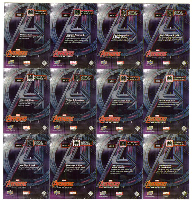 Marvel Avengers Age of Ultron 2015 Multiple Metallics Double Card Set MD1-MD12 - TvMovieCards.com