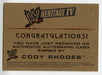 2008 WWE Heritage IV Cody Rhodes Autograph Trading Card Topps Rookie - TvMovieCards.com