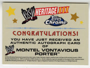 2008 WWE Heritage III Montel Vontavious Porter MVP Autograph Trading Card Topps - TvMovieCards.com