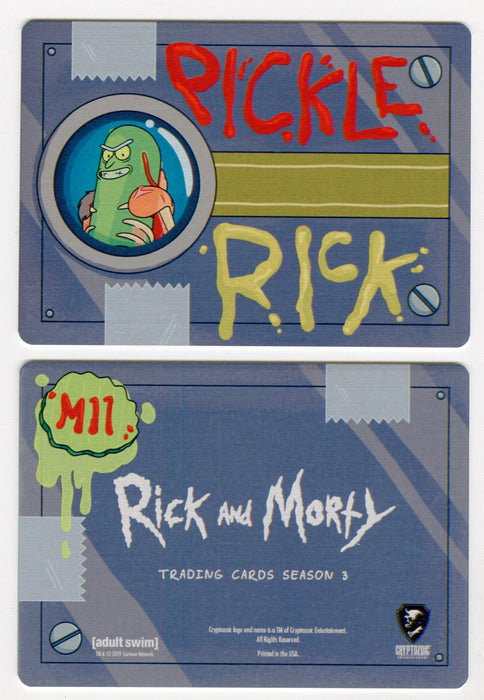 2020 Rick and Morty Season 3 Convention Metal Chase Card M11 Pickle Rick - TvMovieCards.com