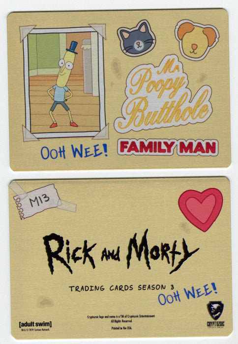 2020 Rick and Morty Season 3 Convention Metal Chase Card M13 Mr. Poopy Butthole - TvMovieCards.com