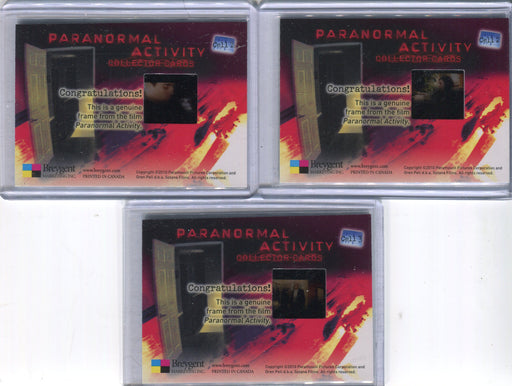 Paranormal Activity Movie Film Cell Chase Card Set Cell 1 thru Cell 3 - TvMovieCards.com