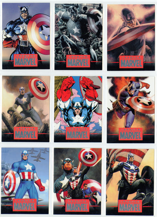 2010 Legends of Marvel Series 1 Captain America 9 Chase Card Set L1-L9 #/1939 - TvMovieCards.com