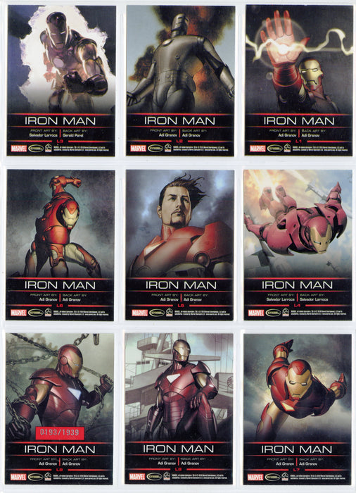 2010 Legends of Marvel Series 1 Iron Man 9 Chase Card Set L1-L9 #/1939 - TvMovieCards.com