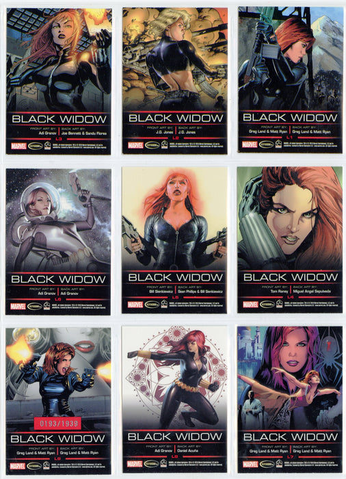 2010 Legends of Marvel Series 1 Black Widow 9 Chase Card Set L1-L9 #/1939 - TvMovieCards.com
