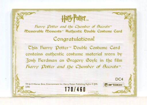 Harry Potter Memorable Moments Gregory Goyle Double Costume Card DC4 #170/460 - TvMovieCards.com