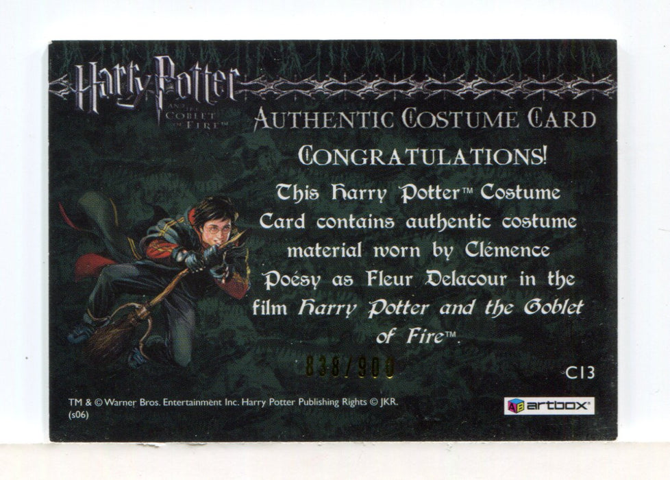 Harry Potter Goblet Fire Update Fleur Delacour Costume Card HP C13 #838/900 - TvMovieCards.com