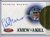 James Bond 40th Anniversary Patrick Macnee Autograph Card A24 Blue Ink - TvMovieCards.com