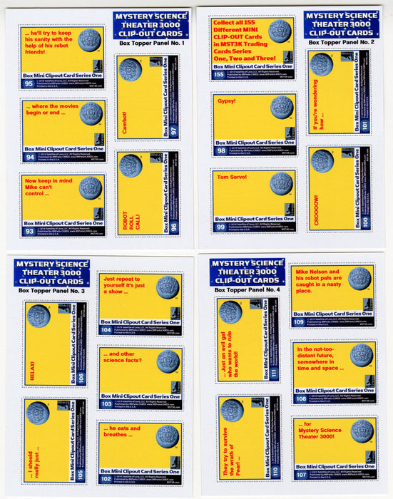 2019 MST3K Mystery Science Theater 3000 S3 Box Topper Mini Clipout 8 Card Set - TvMovieCards.com