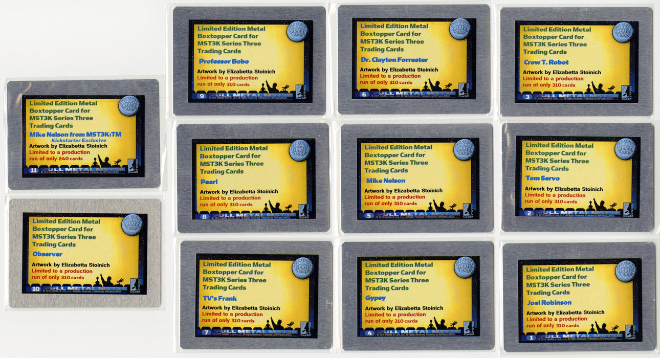 2019 MST3K Mystery Science Theater 3000 S3 Metal Boxtopper Chase Card Set 11 - TvMovieCards.com