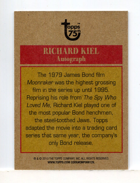 Topps 75th Anniversary Moonraker Richard Kiel as Jaws Autograph Card 2013 - TvMovieCards.com