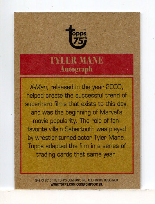 Topps 75th Anniversary X-Men Tyler Mane as Sabretooth Autograph Card - TvMovieCards.com
